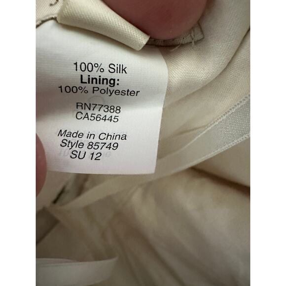 J.Crew Womens Cream Floral Print Strapless Mini Dress Size 0 Silk Party Event - Picture 6 of 8